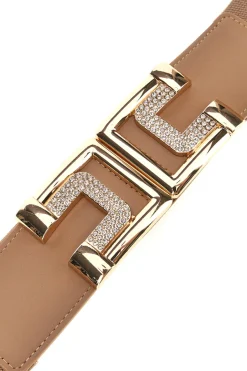 Cintura beige elastica con fibbia gioiello First lady WIS C