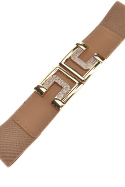 Cintura beige elastica con fibbia gioiello First lady WIS C