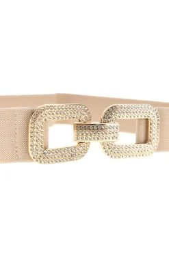 Cintura beige elastica con fibbia gioiello First lady WIS Queen