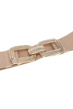Cintura beige elastica con fibbia gioiello First lady WIS Queen