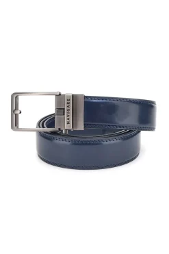 Cintura blu in pelle con fibbia in metallo Navigare A3878-35