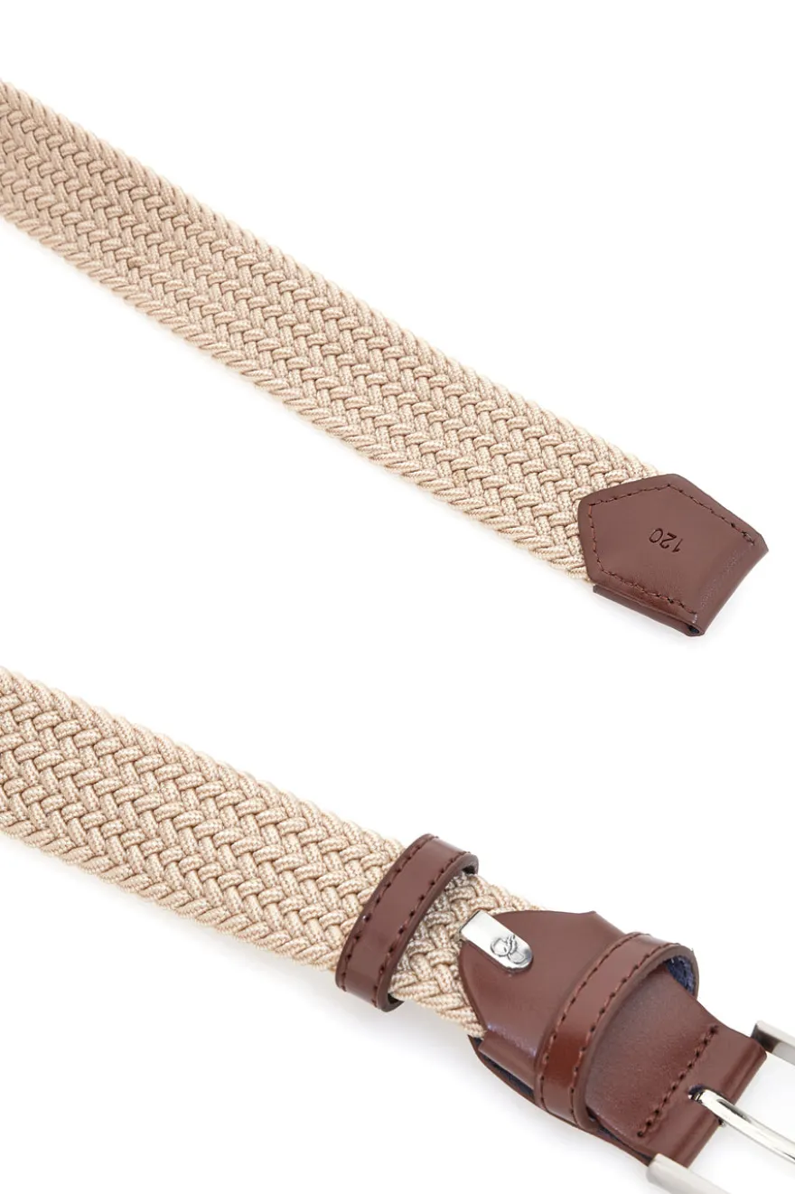 Cintura intrecciata beige elastica Basile BA1345/ELASTICO