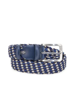 Cintura intrecciata blu e beige elastica taglia unica Basile BA1346/ELASTICO