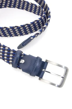 Cintura intrecciata blu e beige elastica taglia unica Basile BA1346/ELASTICO