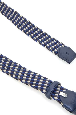 Cintura intrecciata blu e beige elastica taglia unica Basile BA1346/ELASTICO