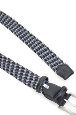 Cintura intrecciata nera e grigia elastica taglia unica Basile BA1346/ELASTICO
