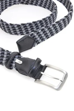 Cintura intrecciata nera e grigia elastica taglia unica Basile BA1346/ELASTICO