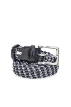 Cintura intrecciata nera e grigia elastica taglia unica Basile BA1346/ELASTICO