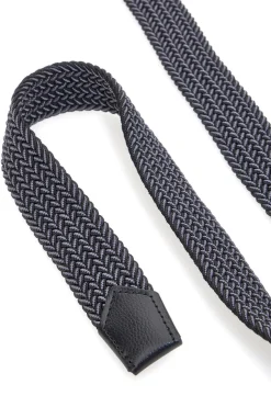 Cintura intrecciata nera e grigia a spina di pesce Basile BA1347/ELASTICO