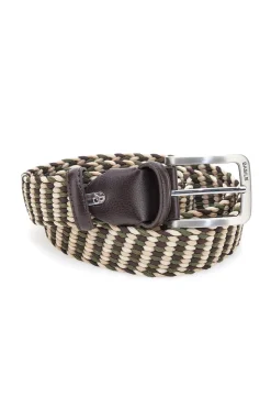 Cintura intrecciata verde e beige elastica taglia unica Basile BA1346/ELASTICO