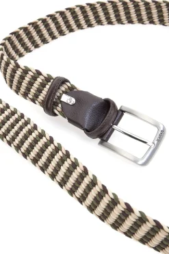 Cintura intrecciata verde e beige elastica taglia unica Basile BA1346/ELASTICO