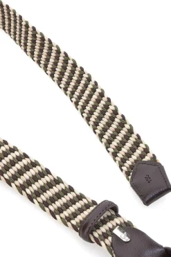 Cintura intrecciata verde e beige elastica taglia unica Basile BA1346/ELASTICO