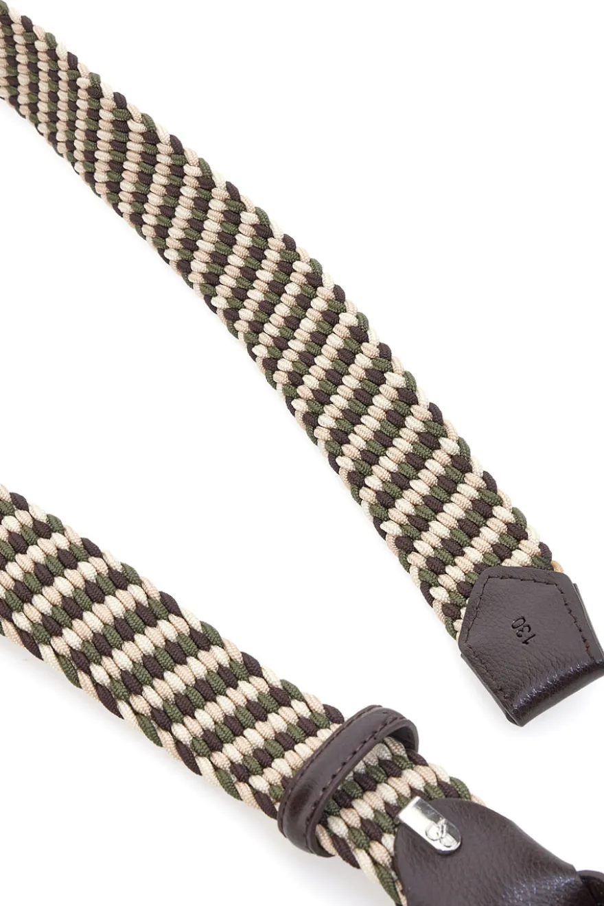 Cintura intrecciata verde e beige elastica taglia unica Basile BA1346/ELASTICO