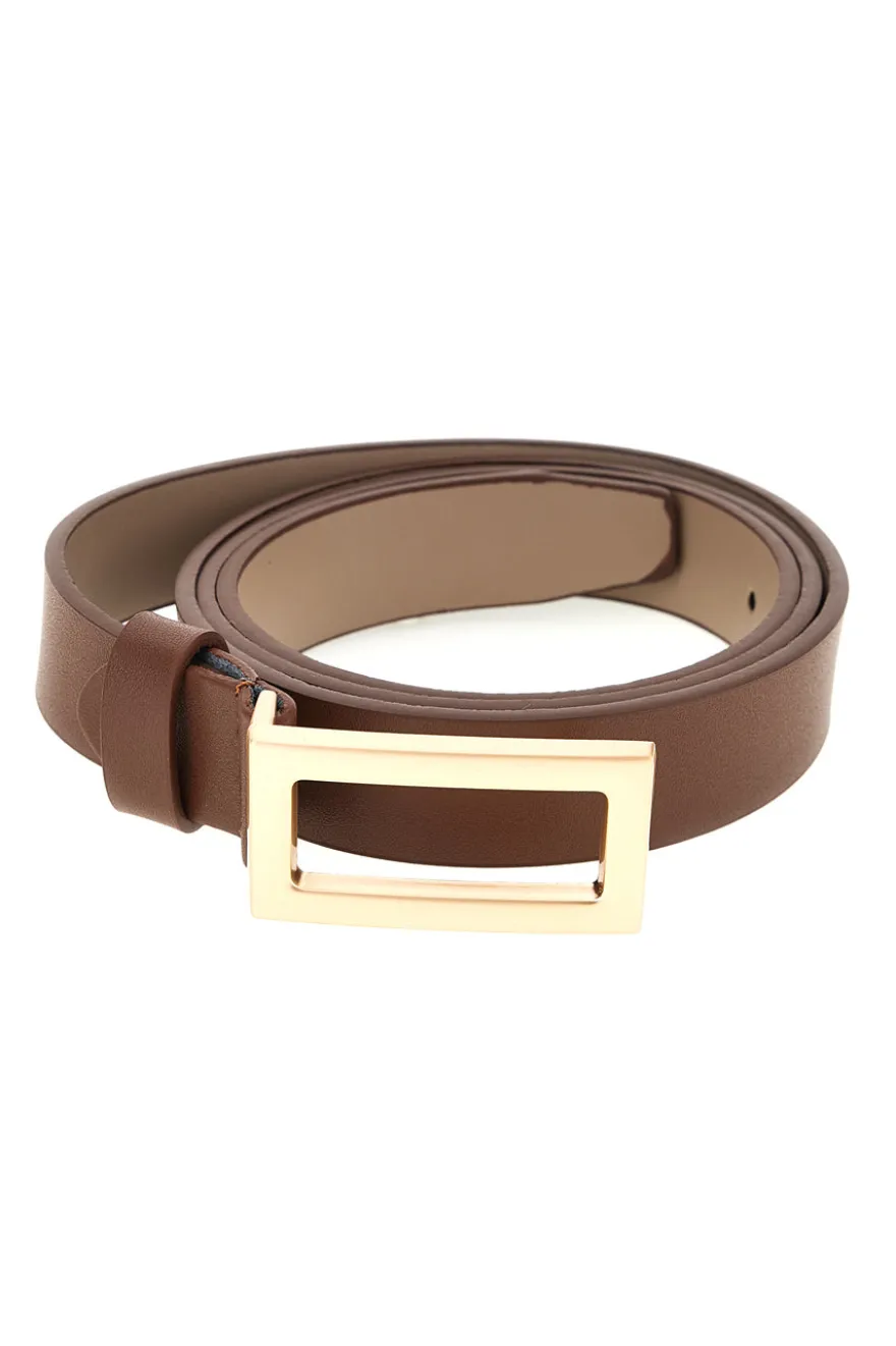 Cintura marrone con fibbia rettangolare First lady WIS 0149 G