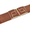 Cintura marrone elastica con fibbia gioiello First lady WIS F