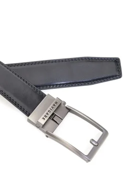 Cintura nera in pelle con fibbia in metallo Navigare A3878-35