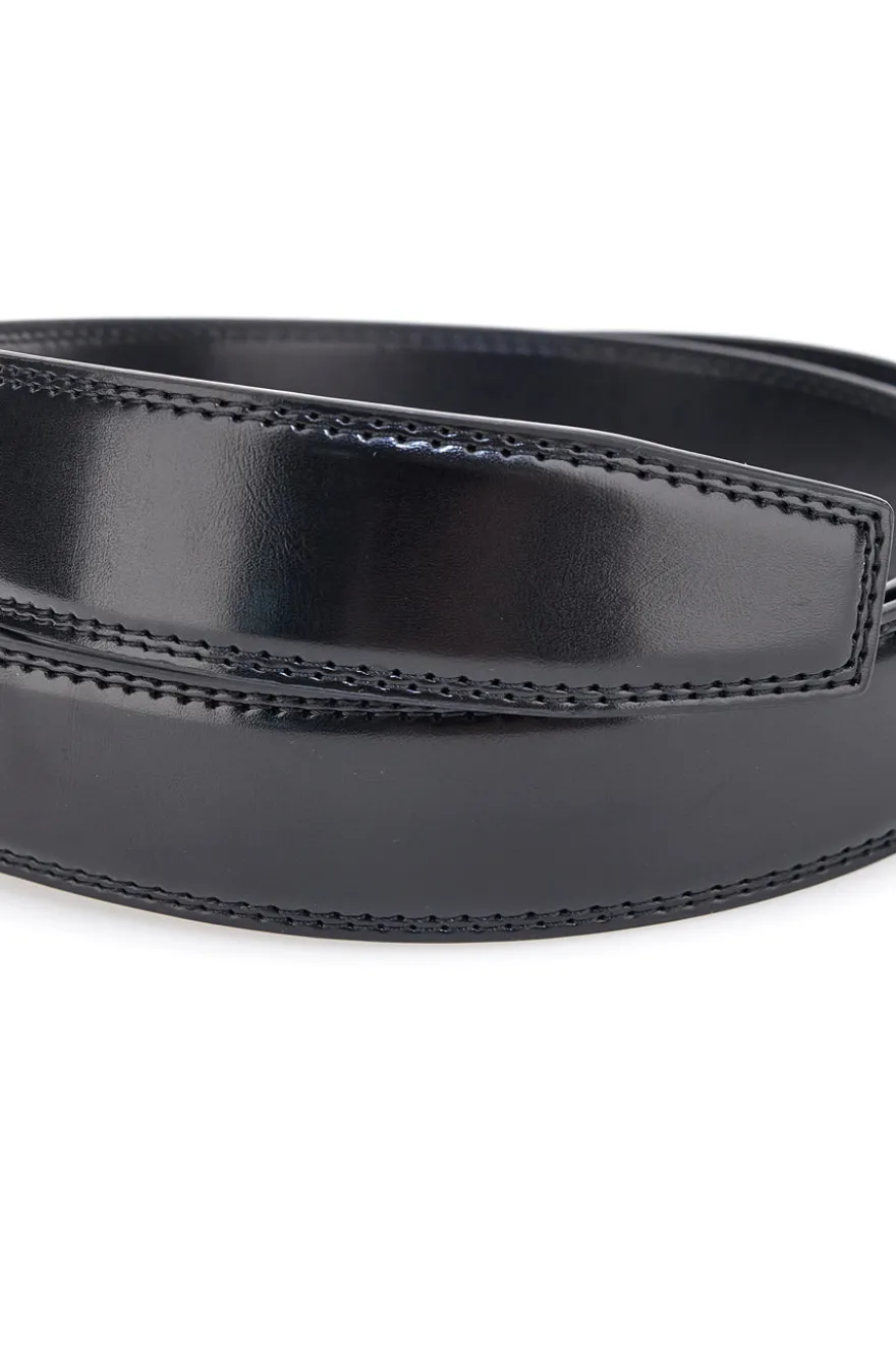 Cintura nera in pelle con fibbia in metallo Navigare A3876-35
