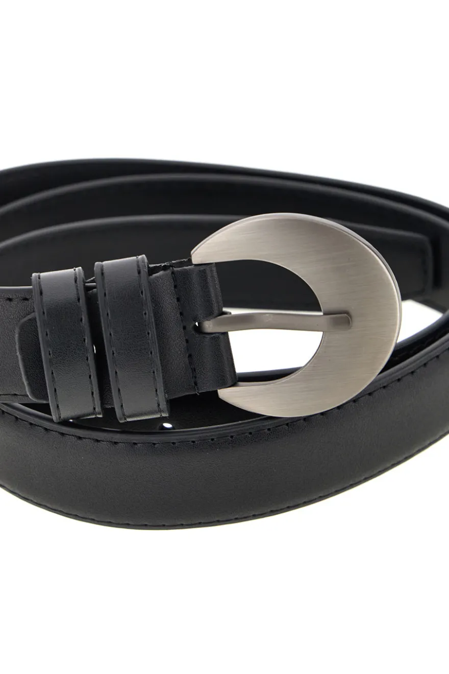 Cintura nero con fibbia tonda First lady WIS 0149 F