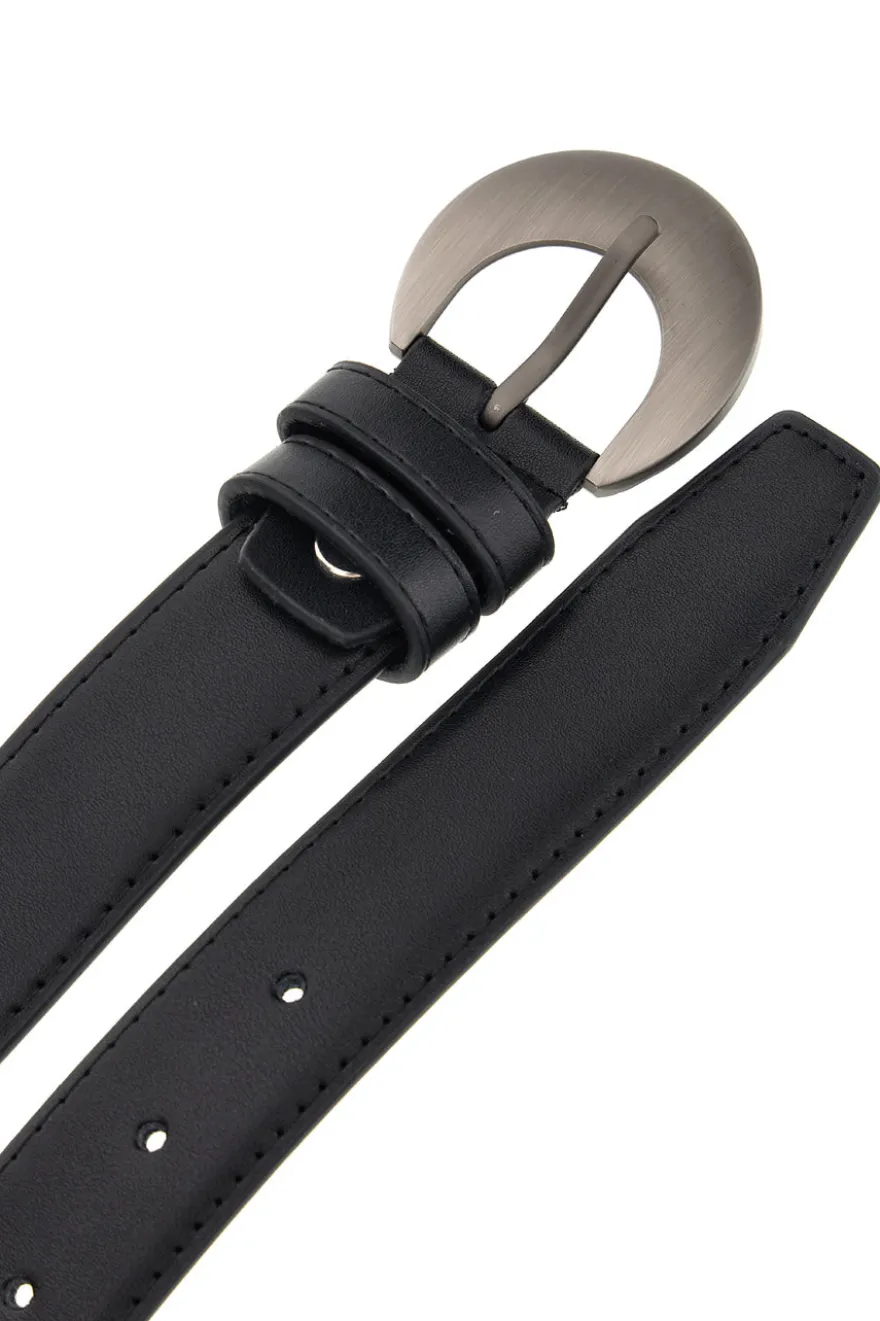 Cintura nero con fibbia tonda First lady WIS 0149 F