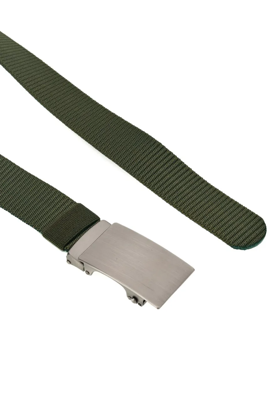 Cintura Verde Militare in Tessuto con Fibbia Automatica Indigeno Metropolitano PITTF63-A