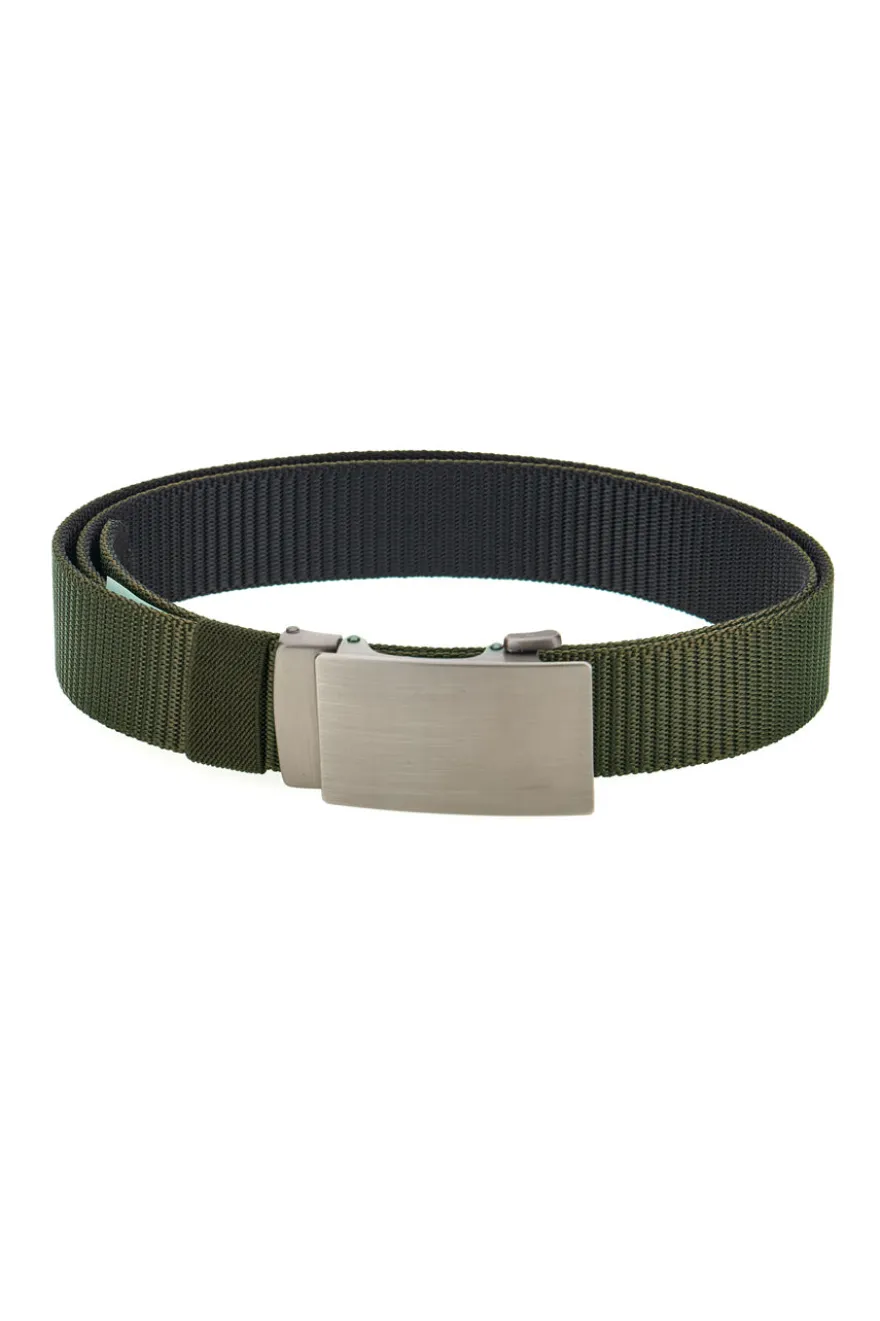 Cintura Verde Militare in Tessuto con Fibbia Automatica Indigeno Metropolitano PITTF63-A