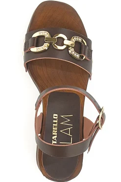 Clogs mit Braun mit goldenen Details Pittarello 9086