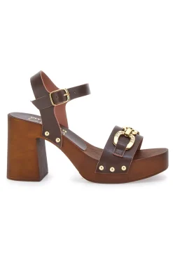Clogs mit Braun mit goldenen Details Pittarello 9086