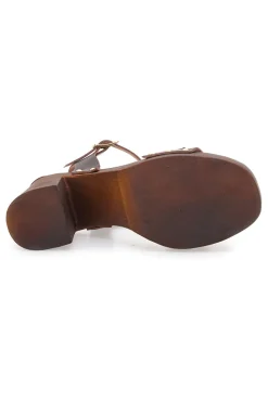 Clogs mit Braun mit goldenen Details Pittarello 9086