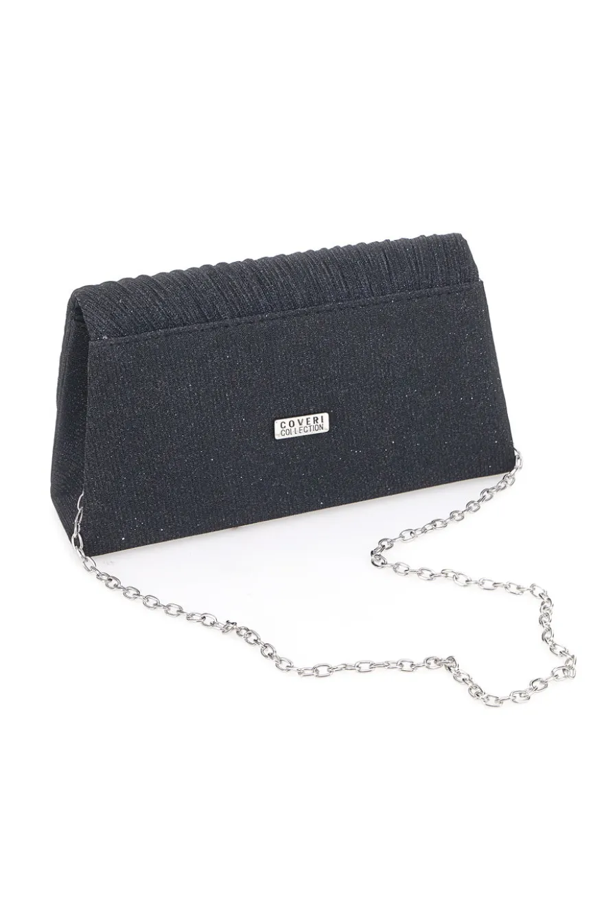 Clutch da sera nero effetto conchiglia COVERI COLLECTION SERA 099