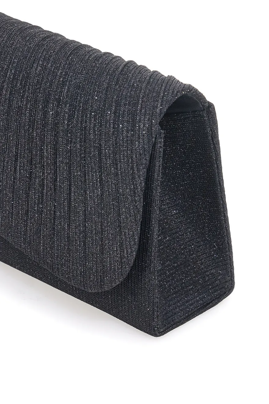 Clutch da sera nero effetto conchiglia COVERI COLLECTION SERA 099