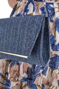 Clutch Elegante in Tessuto Color Denim Coveri Collection 0189