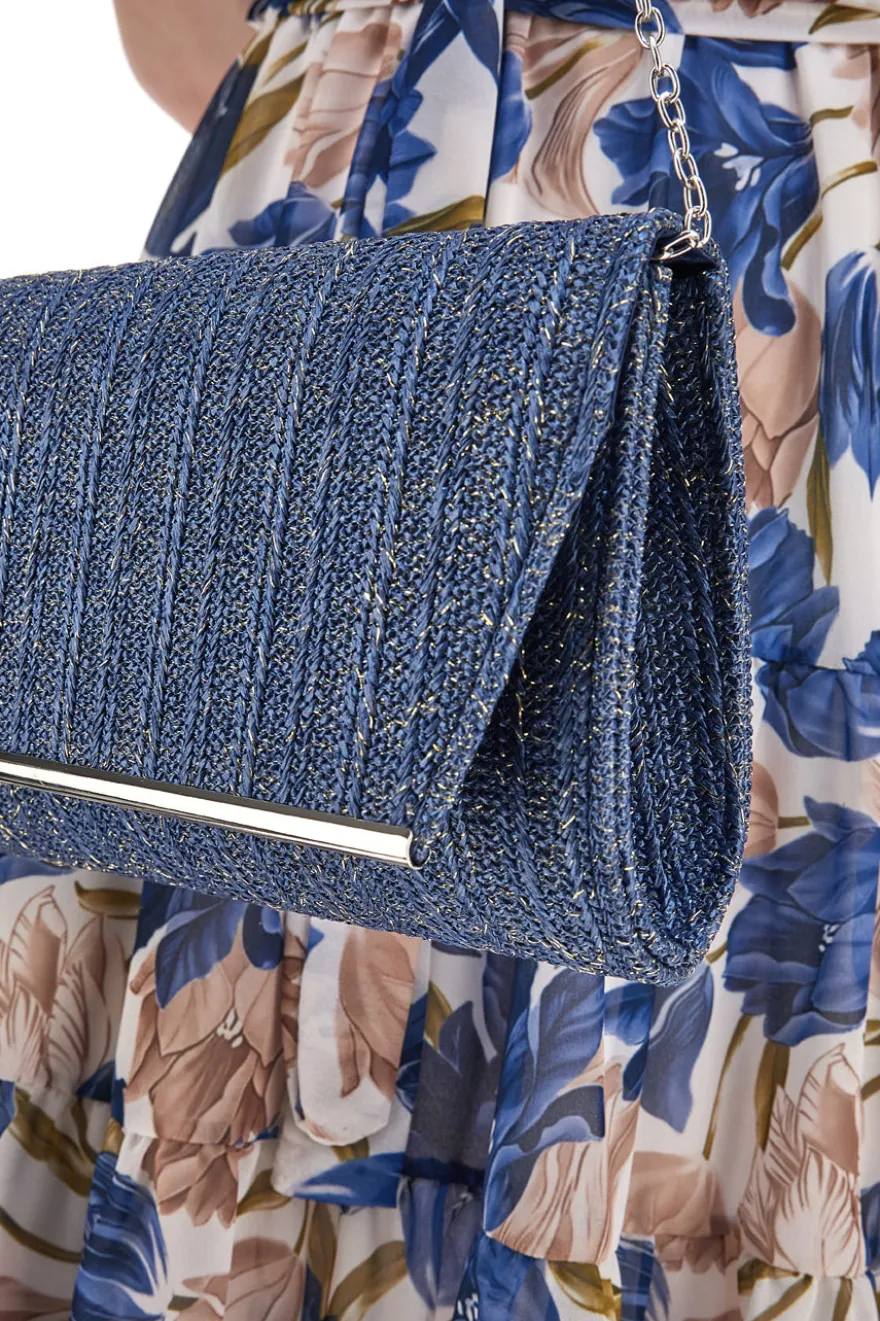 Clutch Elegante in Tessuto Color Denim Coveri Collection 0189