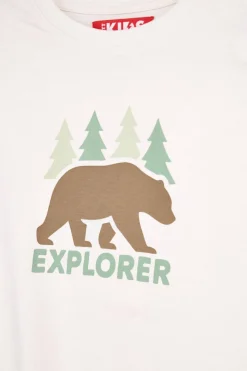 Completo bianco e verde con stampa Explorer Pitt kids PT-B-SE-9009