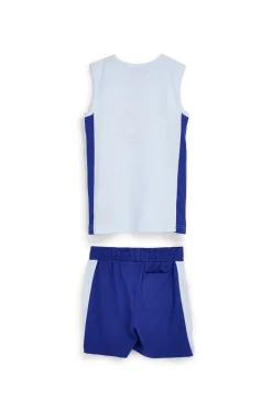 Completo canotta + pantaloni blu e azzurro Pitt kids Pt-b-se-9034