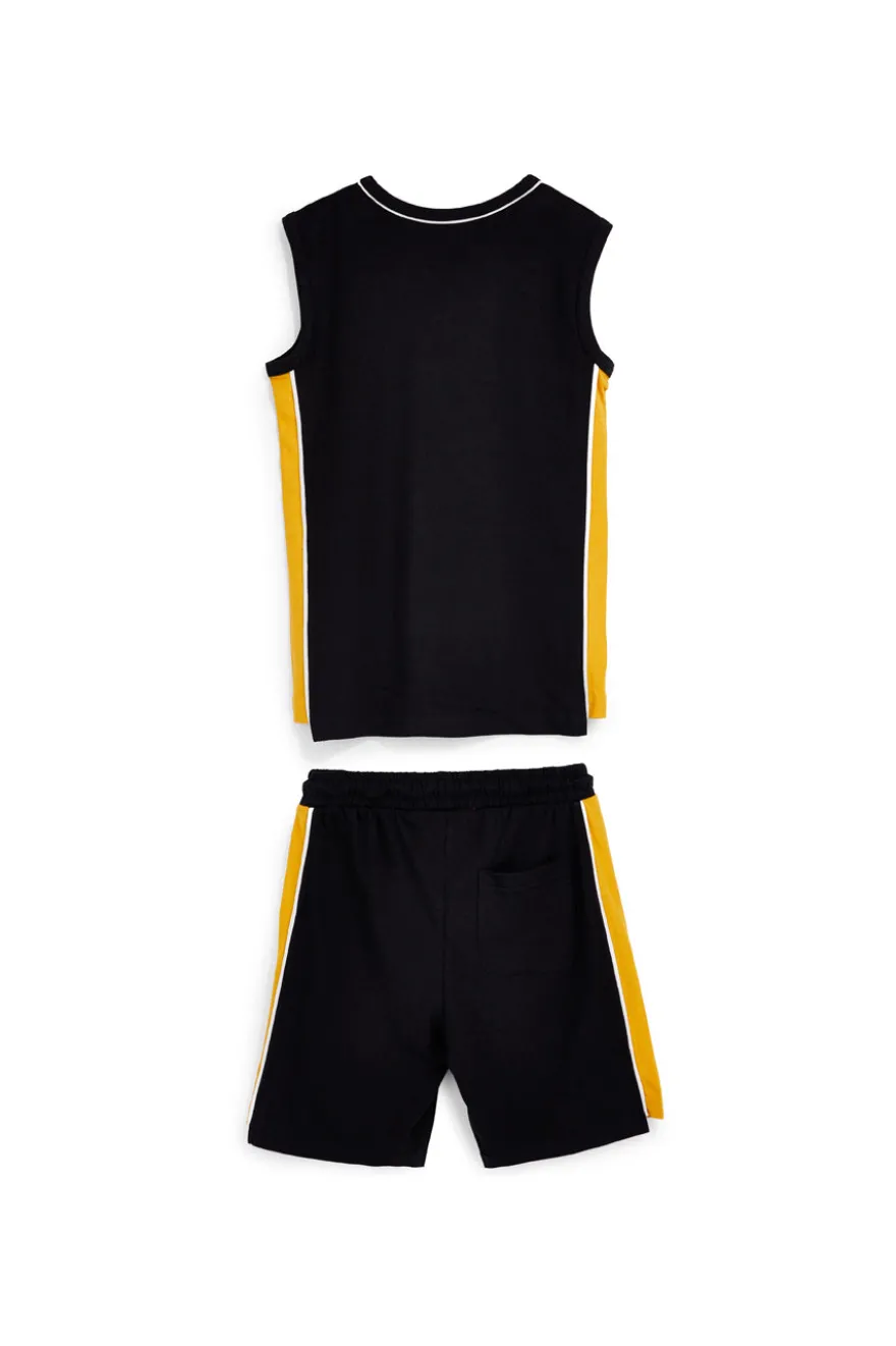 Completo nero con canotta e shorts Pitt kids PT-B-SE-9023