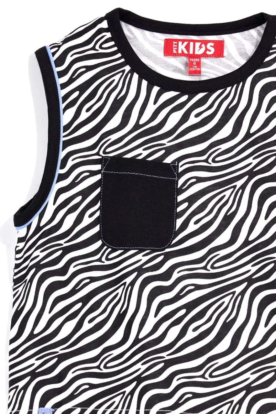 Completo nero e bianco fantasia zebrata Pitt kids PT-G-SE-9041
