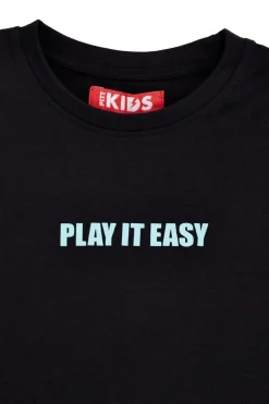 Completo nero e rosso con t-shirt e shorts Pitt kids PT-B-T-9048