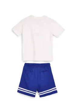 Completo t-shirt + pantaloni blu e bianco Pitt kids Pt-b-t-9049