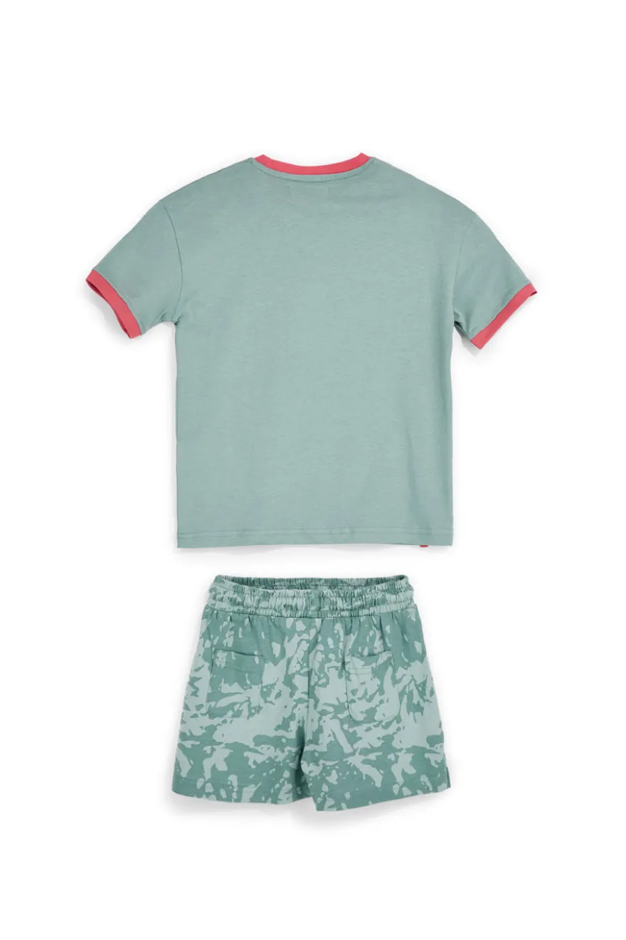 Completo verde con t-shirt e shorts Pitt kids PT-G-SE-9002