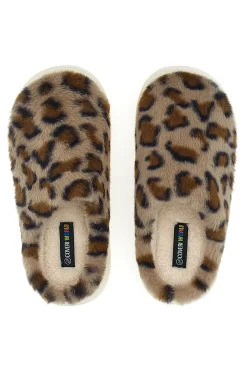 Coveri World 25805 Hausschuhe aus Kunstfell mit Leopardenmuster