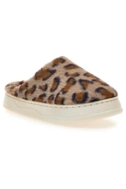 Coveri World 25805 Hausschuhe aus Kunstfell mit Leopardenmuster