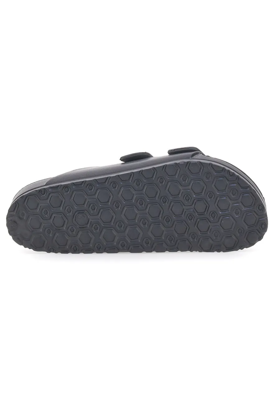 COVERI WORLD DCW39 Hausschuhe mit Doppelschnalle, schwarz
