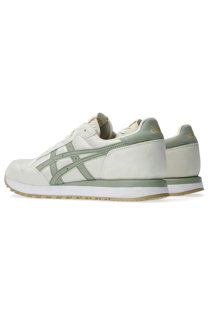 Cremefarbene und grüne Sneakers mit Ortholite-Einlegesohle ASICS Tiger Runner II