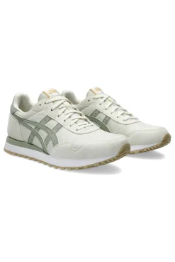 Cremefarbene und grüne Sneakers mit Ortholite-Einlegesohle ASICS Tiger Runner II