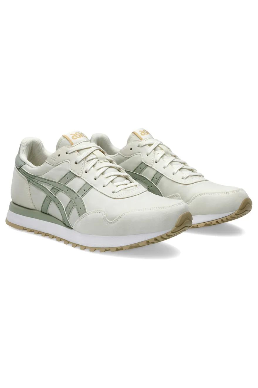 Cremefarbene und grüne Sneakers mit Ortholite-Einlegesohle ASICS Tiger Runner II