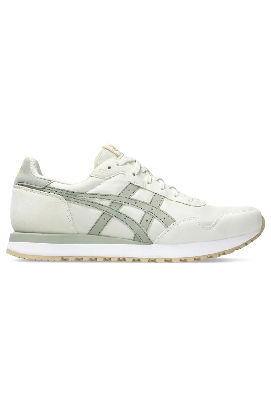 Cremefarbene und grüne Sneakers mit Ortholite-Einlegesohle ASICS Tiger Runner II