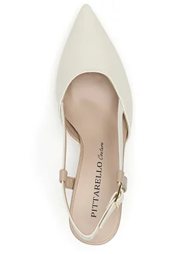 Cremefarbener Slingback-Dekolleté Pittarello Couture 506P