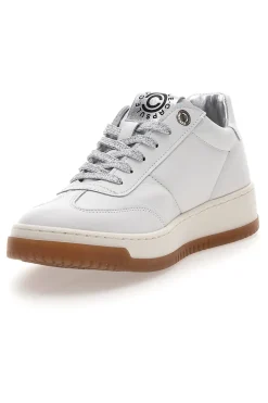 Damen weiße Leder Turnschuhe Pittarello Kapseln S1