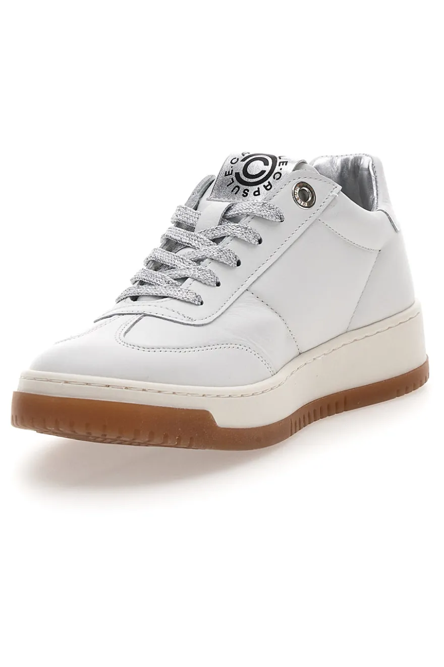 Damen weiße Leder Turnschuhe Pittarello Kapseln S1