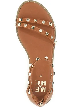 Damensandalen mit Nieten Braun Me & Me 2535